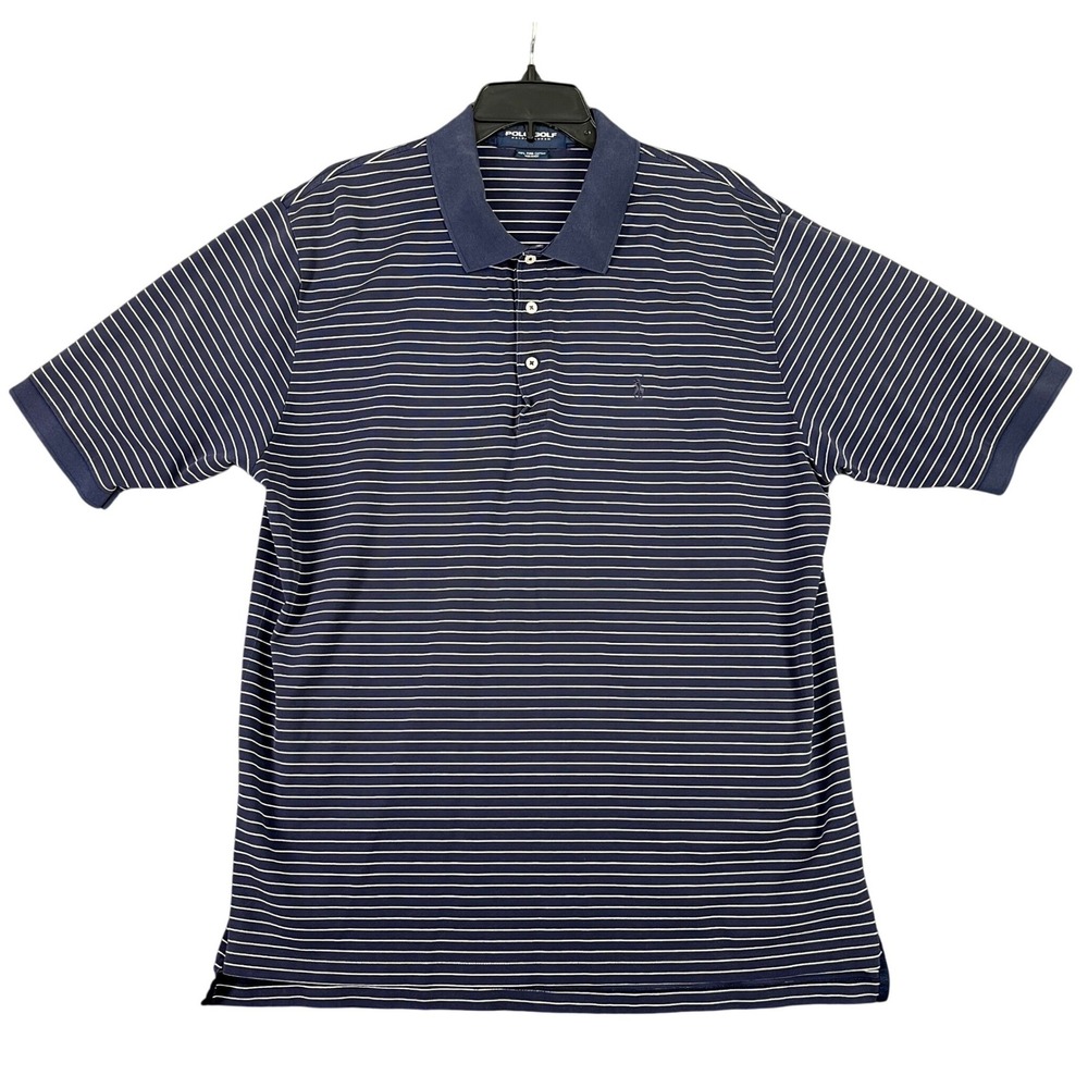 Ralph Lauren Polo Golf Polo Shirt Mens XL Striped Pima Cotton Peru Athletic